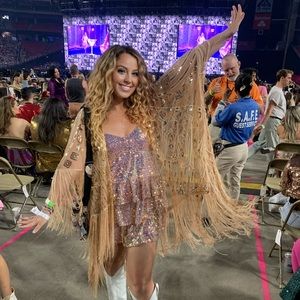 Taylor swift eras tour sequin pink dress